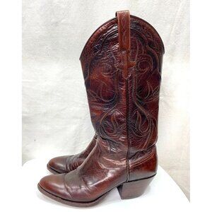 Vintage Dan Post Leather Cowboy Western Boots Womens Size 5 Country Rodeo